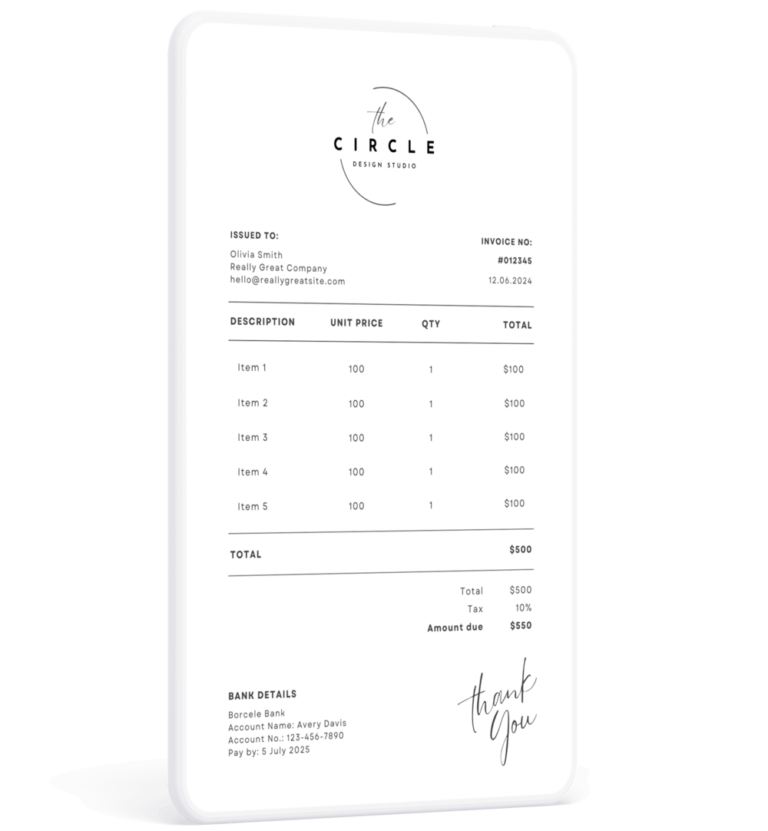 Catering Invoice Template for Caterers